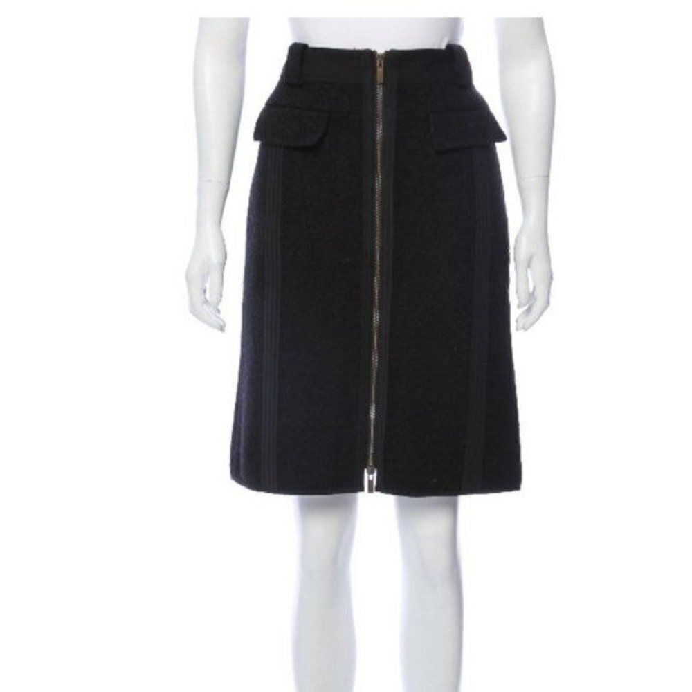 Badgley Mischka Black Tweed Dark Academia Midi Skirt Size 14